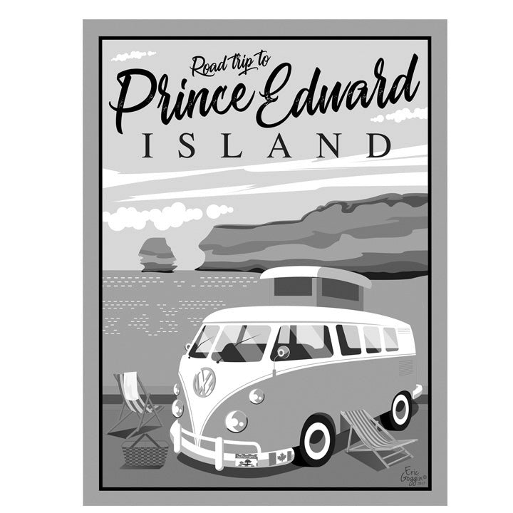 Destination Art - PEI Road Trip Black and White